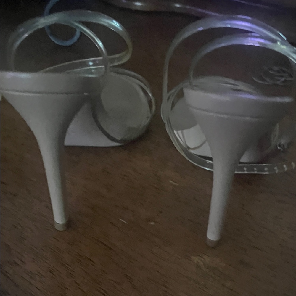 SCHUTZ Nude and Clear Strap Heels - Picture 6 of 7